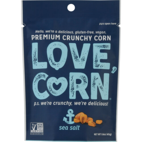 Love Corn Crunchy Corn, Premium, Sea Salt