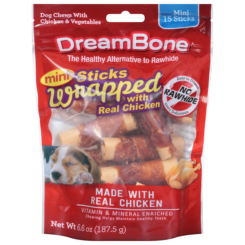 DreamBone Dog Chews, Stick Wrapped, Mini