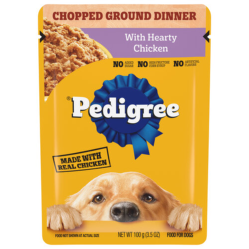 Pedigree Food for Dogs, Chopped Ground Dinner, with Hearty Chicken