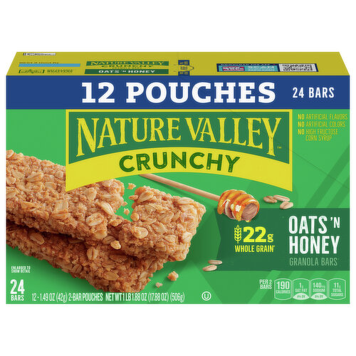 Nature Valley Granola Bars, Oats 'n Honey, Crunchy