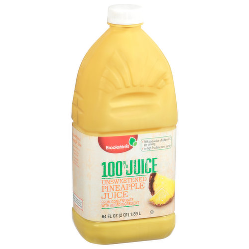 A single sip will tell you Brookshire's juice is simply the best. Serve and savor with a smile - and a nod to nature. Since 1928. Contains concentrate from: See top of bottle. Pasteurized.