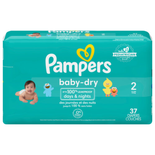 Pampers Diapers, Baby Dry, 2 (12-18 lb), Jumbo Pack