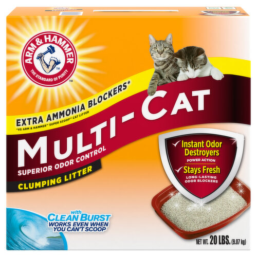 Arm & Hammer Clumping Litter, with Clean Burst, Multi-Cat