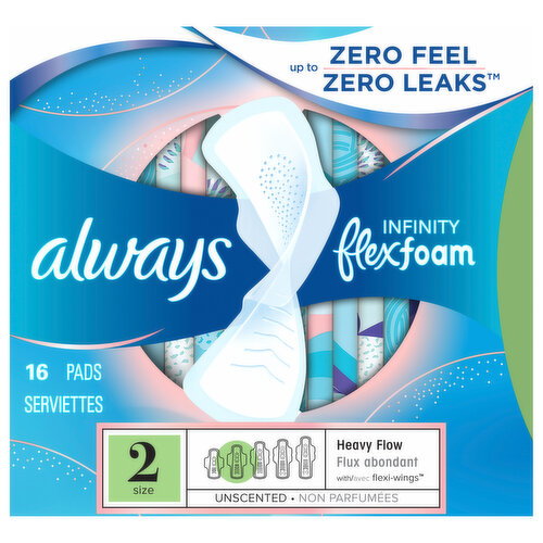 Always Pads, with Flexi-Wings, Heavy Flow, Unscented, Size 2