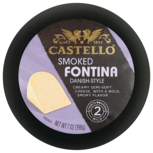 Castello Cheese, Fontina, Smoked, Danish-Style, Mild