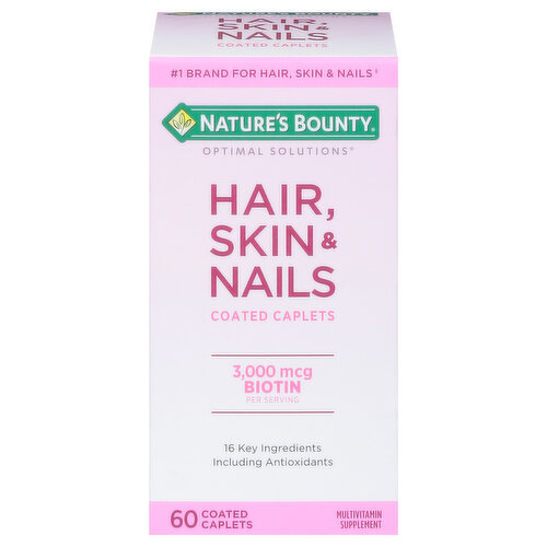 Nature's Bounty Hair, Skin & Nails, 3,000 mcg, Coated Caplets