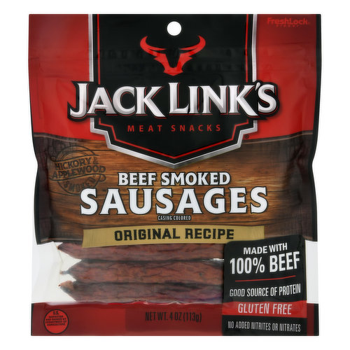 Jack Link's Beef Sausages, Original Recipe, Smoked