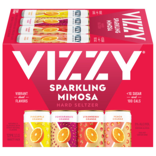 Hard Seltzer, Sparkling Mimosa, Variety Pack, 12 Pack