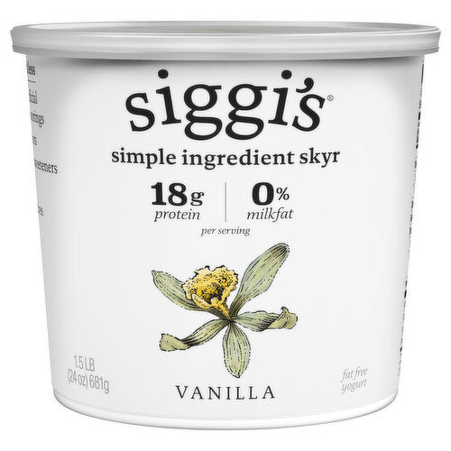 Siggi's Yogurt, Vanilla, Fat Free