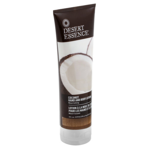 Desert Essence Hand and Body Lotion, Nourishing, Coconut