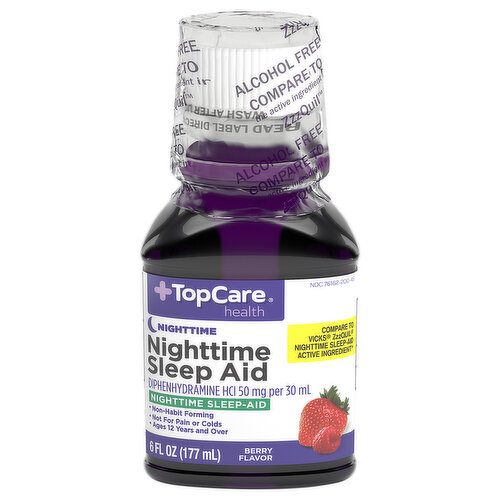 TopCare Nighttime Sleep Aid, 50 mg, Berry Flavor