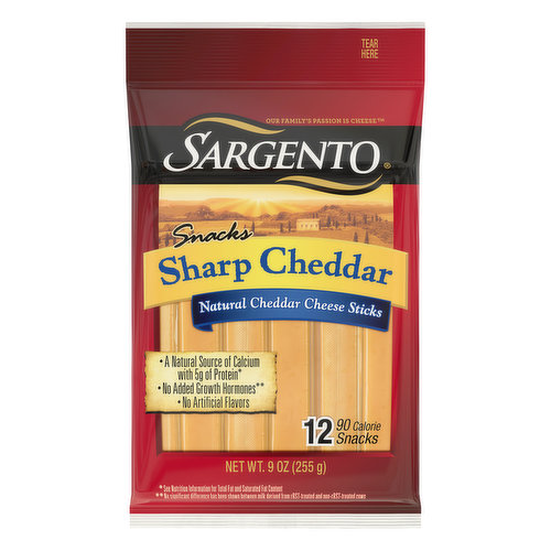A good source of calcium*, Sargento® cheese snacks are the smart snack everyone can enjoy anytime, anywhere. Let the zesty flavor of our sharp cheddar pep up your day.