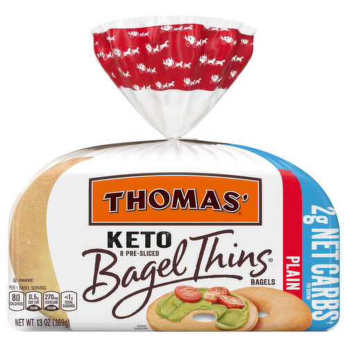 Thomas' Bagels, Keto, Plain, Pre-Sliced