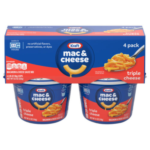 Kraft Macaroni & Cheese Sauce Mix, Triple Cheese, 4 Pack