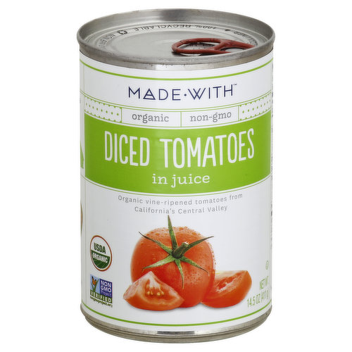 Made With Tomatoes, Organic, in Juice, Diced