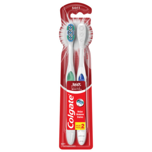 Colgate Toothbrushes, Soft, Value Pack 2