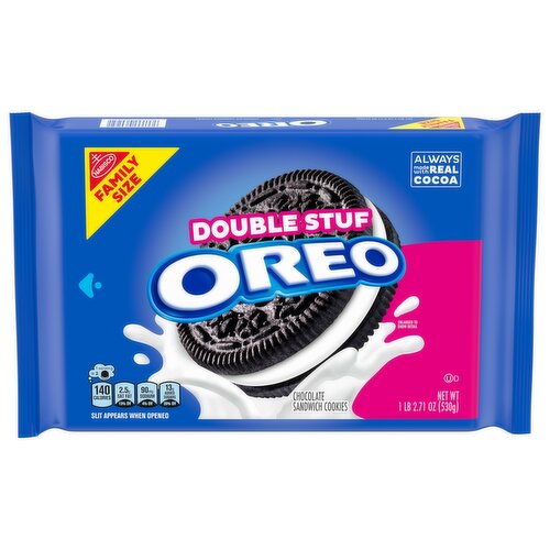 OREO Double Stuf Chocolate Sandwich Cookies, Family Size, 18.71 oz