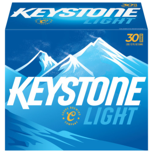 Keystone Light Lager Beer, 30 Pack, 12 fl oz Cans, 4.1% ABV