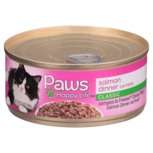 Paws Happy Life Cat Food, Salmon Dinner, Classic