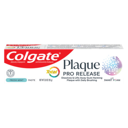 Colgate Toothpaste, Plaque, Pro Release, Fresh Mint, Paste