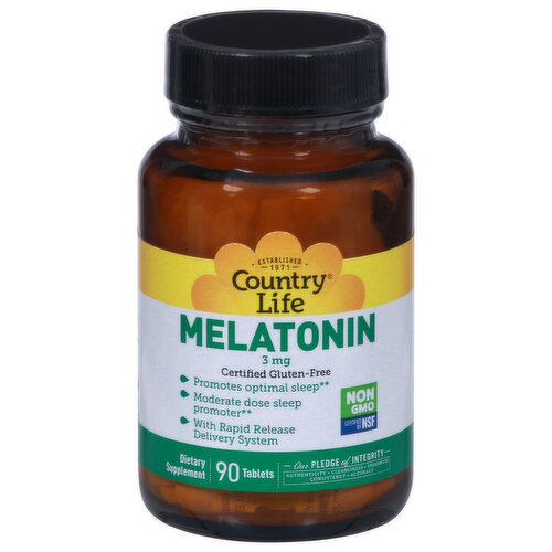 Country Life Melatonin, 3 mg, Tablets