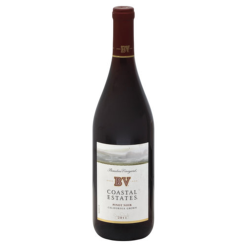 Since 1900. As winemaker for Coastal Estates, I continue the tradition that BV winemakers began over 100 years ago - crafting wines that bring together family and friends. Each vintage, I search out the best vineyards throughout California to make these fruit-forward, approachable wines. Try this Pinot Noir's silky ripe cherry, plum and spice flavors with a broad range of foods, including roast turkey, pork and grilled salmon. www.bvwines.com. Alc. 13.0% by vol. Vinted & bottled by Beaulieu Vineyard.