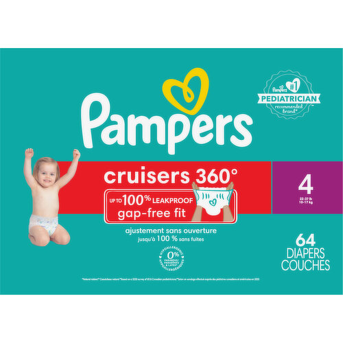 Pampers Diapers, Size 4 (22-37 lb), Super Pack