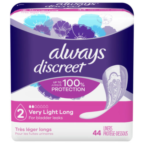 Always Discreet Boutique Incontinence Liners, Very Light