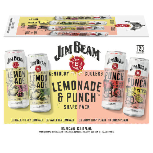 Jim Beam Beer, Lemonade & Punch, Share Pack