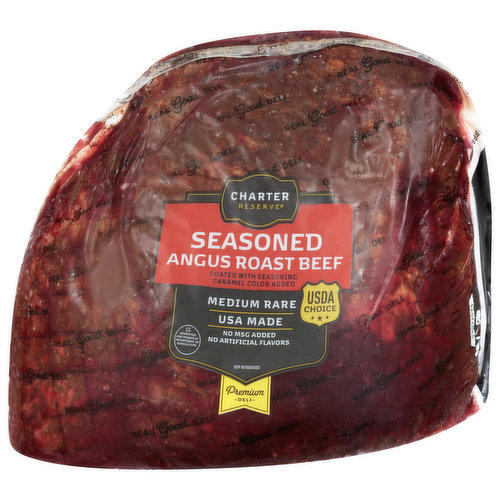 Charter Reserve Roast Beef, Angus, Seasoned, Premium Deli