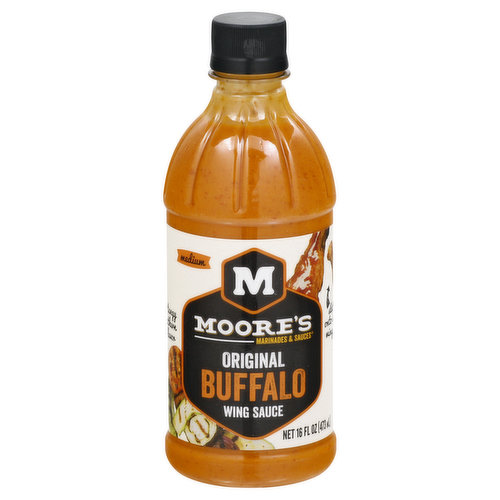 Moore's Buffalo Wing Sauce, Original, Medium