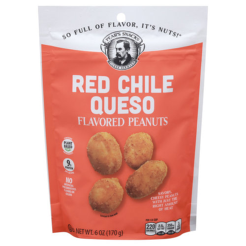 Pear's Snacks Flavored Peanuts, Red Chile Queso