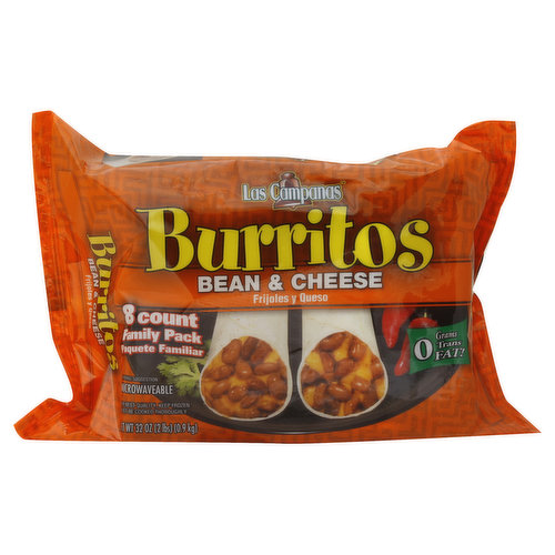 Las Campanas Burritos, Bean & Cheese, Family Pack