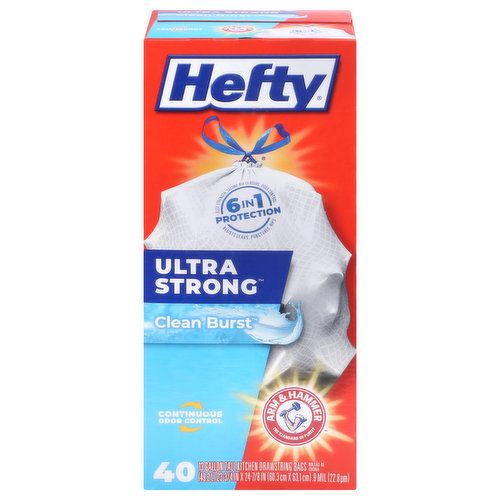 Hefty Ultra Strong Tall Kitchen Drawstring Trash Bags, Lavender & Sweet  Vanilla, 13 Gallon, 40 Count