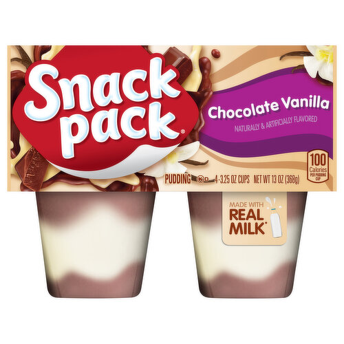 Snack Pack Pudding, Chocolate Vanilla