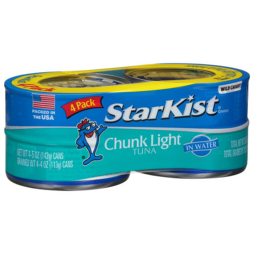 Tuna in Water, Chunk Light, 4 Pack