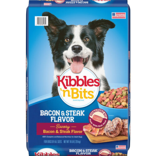 Kibbles 'n Bits Dog Food, Bacon & Steak Flavor, Savory