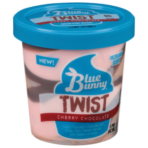 Blue Bunny Frozen Dairy Dessert, Cherry Chocolate, Twist - Super 1