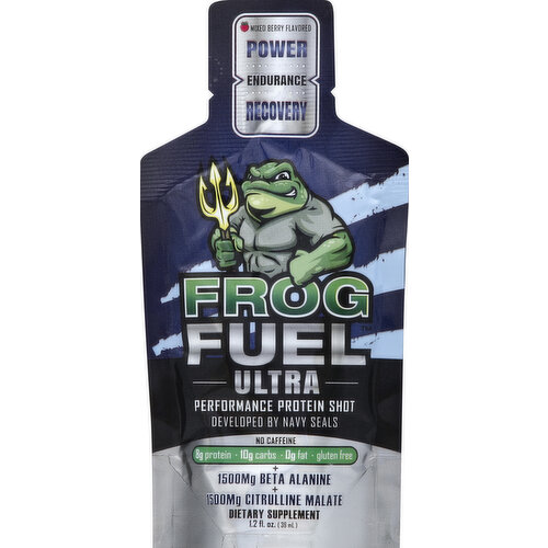 FrogFuel Protein Shot, Performance, Ultra, Mixed Berry Flavored, No Caffeine