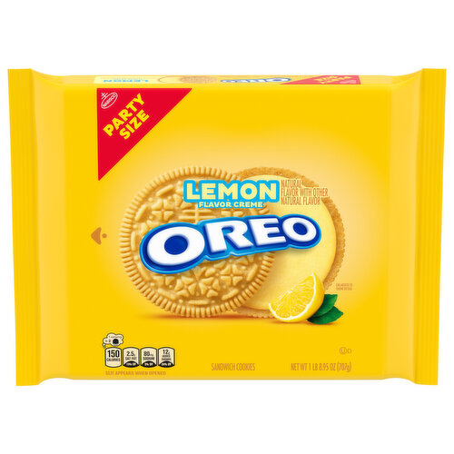 OREO OREO Lemon Creme Sandwich Cookies, Party Size, 24.95 oz