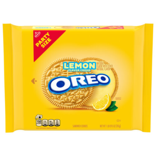 OREO Lemon Creme Sandwich Cookies, Party Size, 24.95 oz