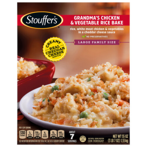 Stouffer's Grandma's Chicken & Vegetable Rice Bake, Classics, Large Family Size