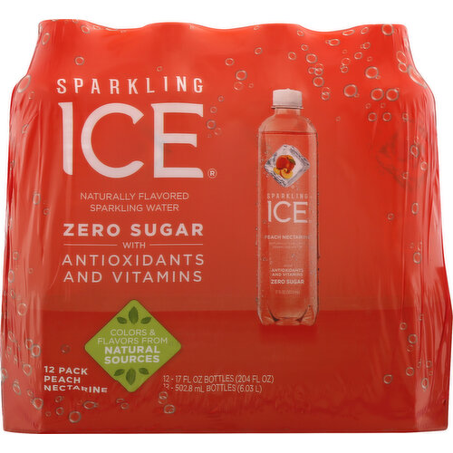 Sparkling Ice Sparkling Water, Peach Nectarine, 12 Pack