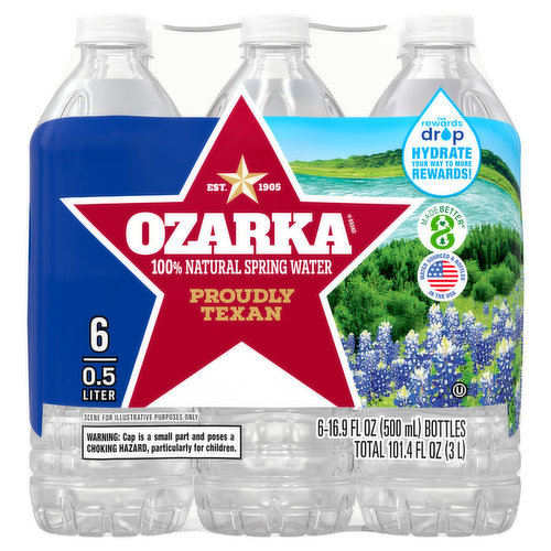 OZARKA OZARKA Brand 100% Natural Spring Water, 16.9-ounce plastic bottles (Pack of 6)