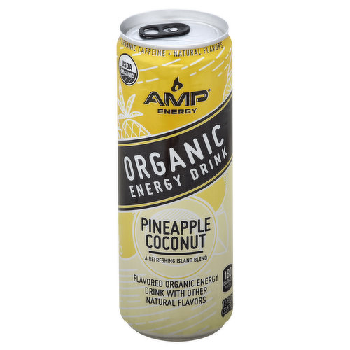 Amp Energy Drink, Organic, Pineapple Coconut