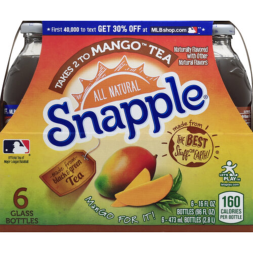 Snapple Black & Green Tea, Takes 2 to Mango