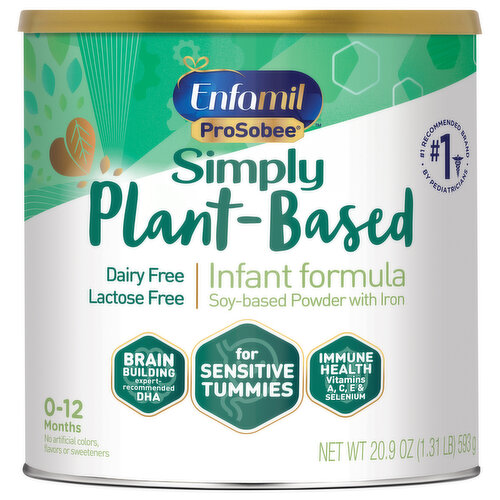 Enfamil Infant Formula with Iron, Soy-Based Powder, Plant-Based, 0-12 Months