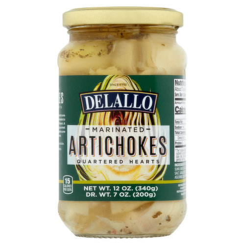 Delallo Artichokes, Marinated, Quartered Hearts