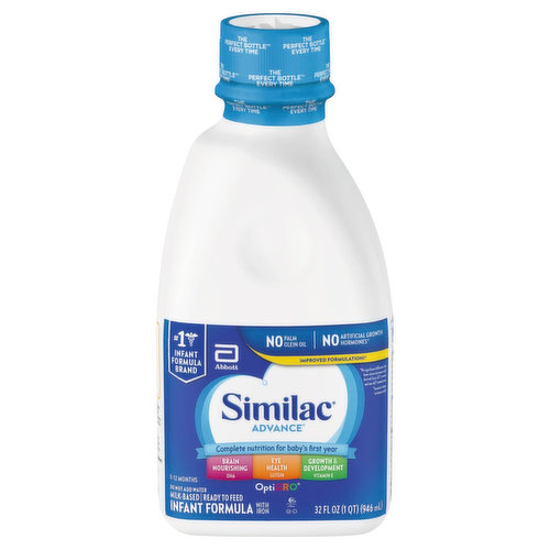 Similac Infant Formula with Iron, Milk-Based, OptiGro, 0-12 Months