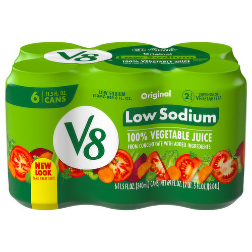 V8 100% Vegetable Juice, Low Sodium, Original